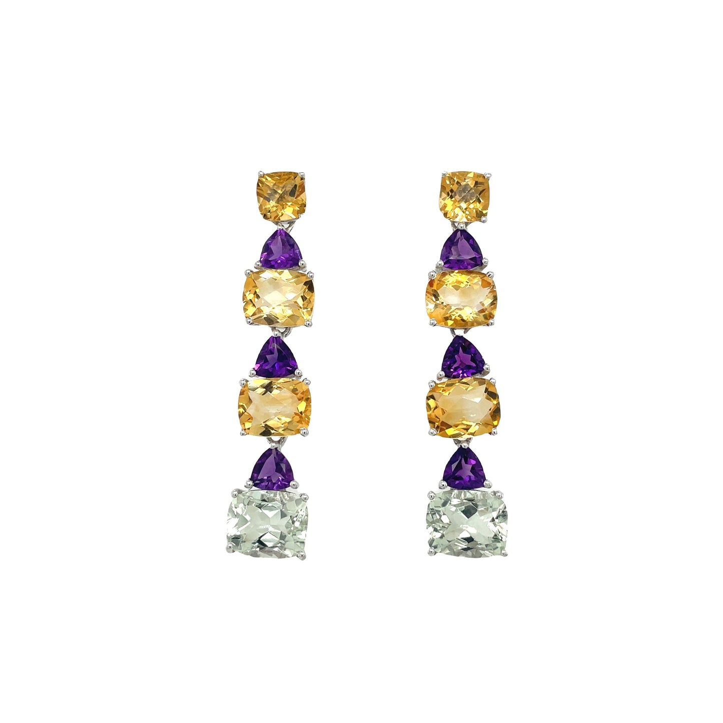 Lemon Topaz / Multi Colour Earring in .925 Sterling Silver - KST 54596