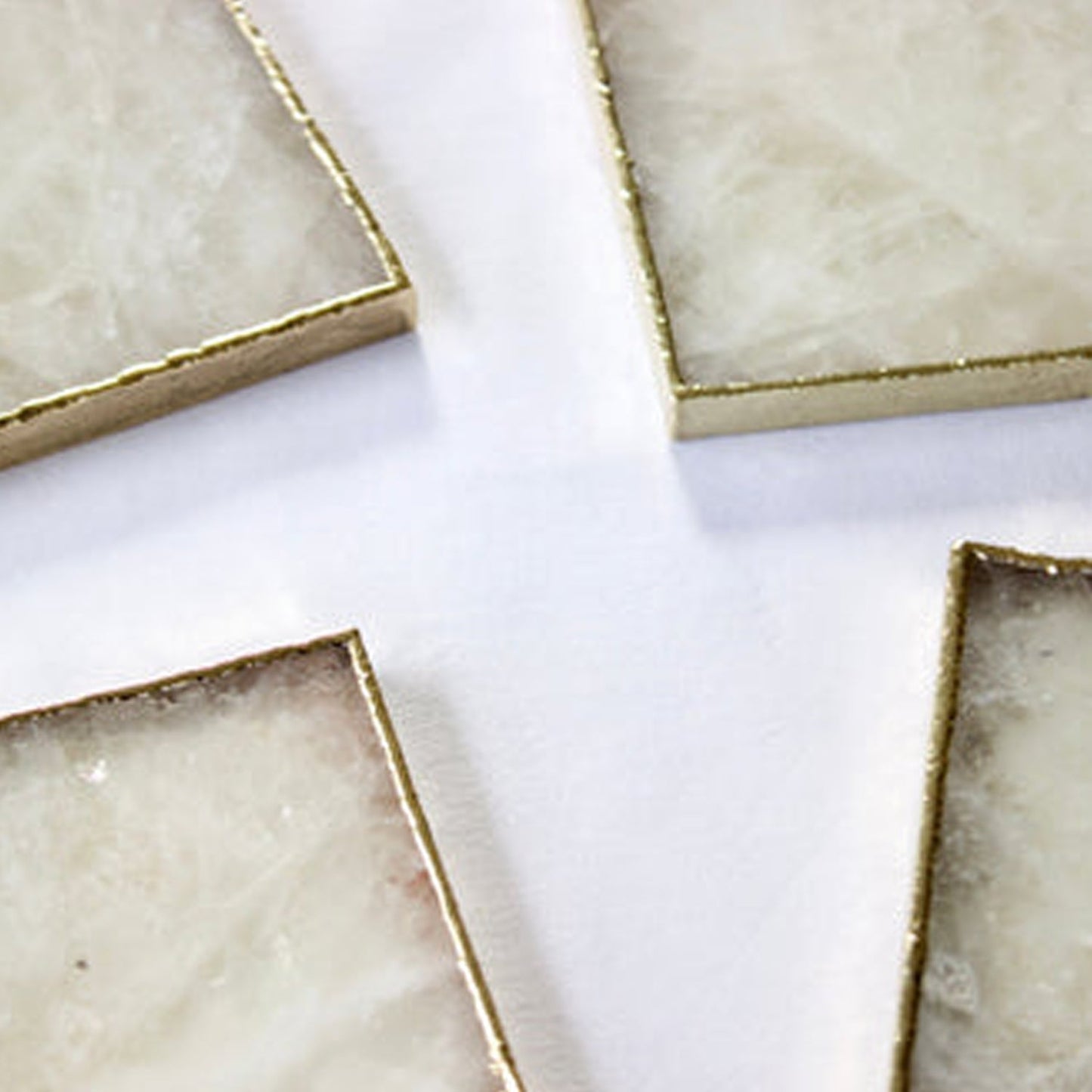 White Agate - Set of 4 Large Square Coasters | Personalised Momentos-4