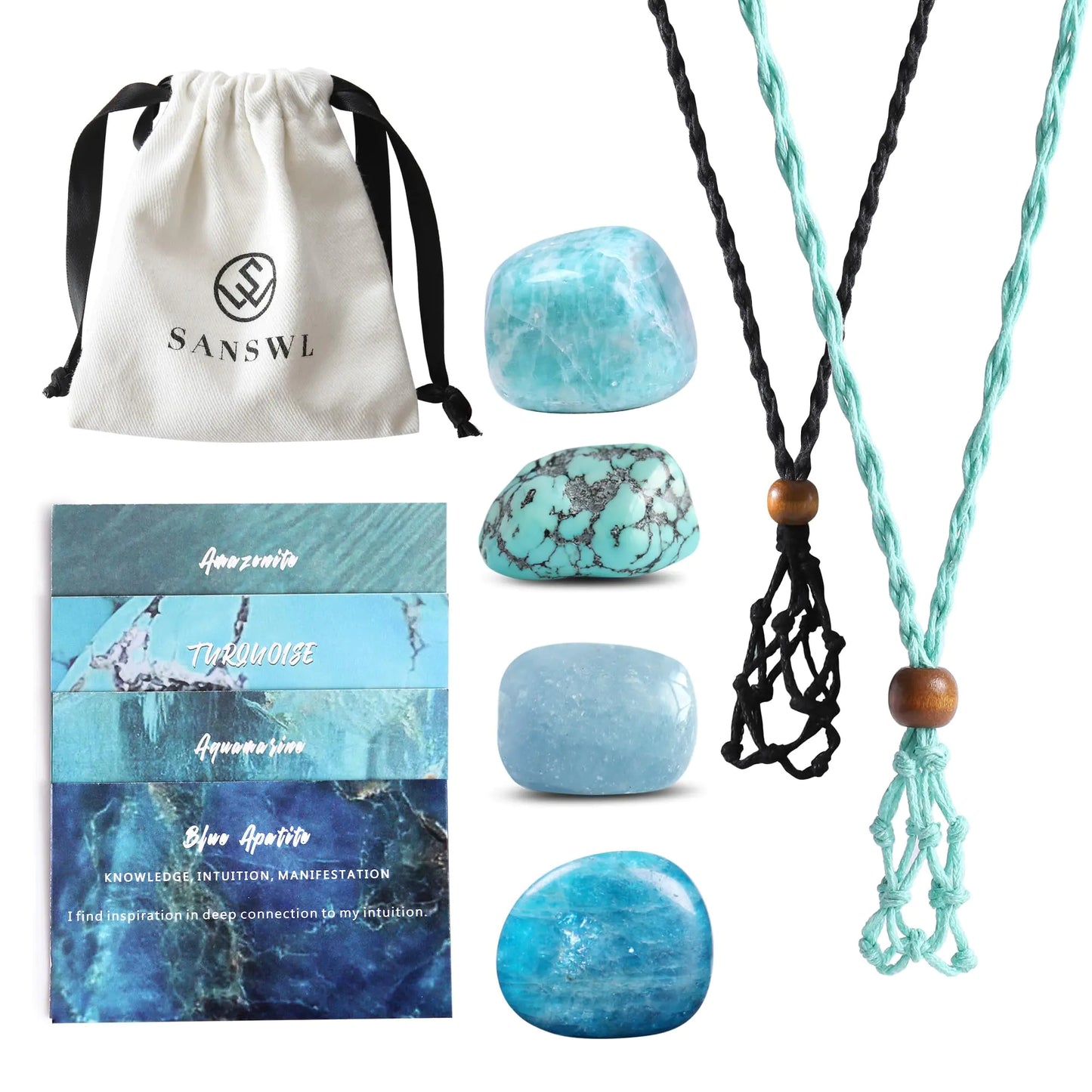 Handmade 7 Chakra Healing Boho Crystal Necklace Set