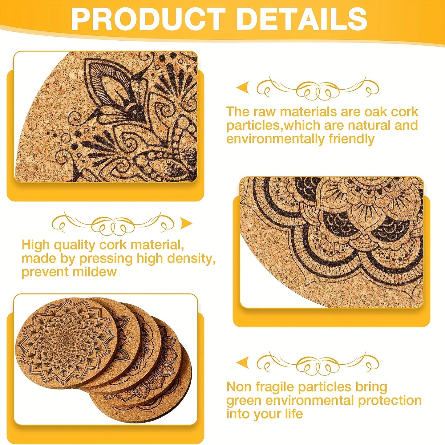 Premium Cork Coasters (8 pieces)