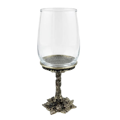 Set of 2/Set of 4 - Gothic Skull & Roses Wine Glasses