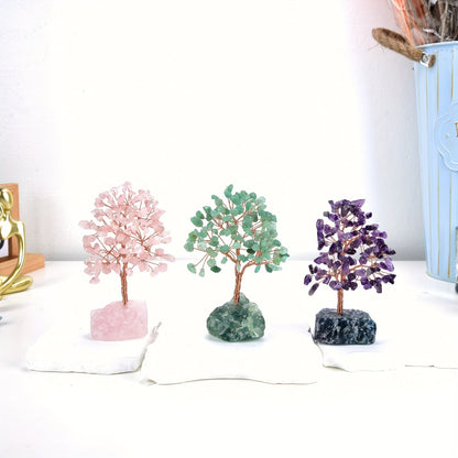 Pink Rose Quartz Crystal Tree