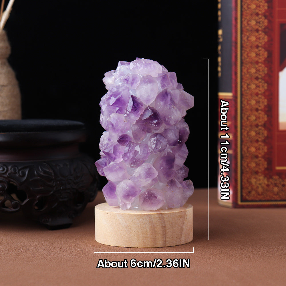 Natural Amethyst Crystal Wishing Lamp with USB
