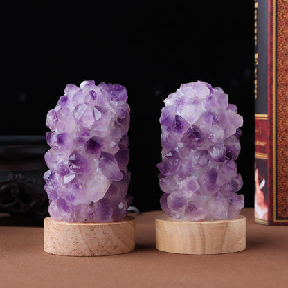 Natural Amethyst Crystal Wishing Lamp with USB