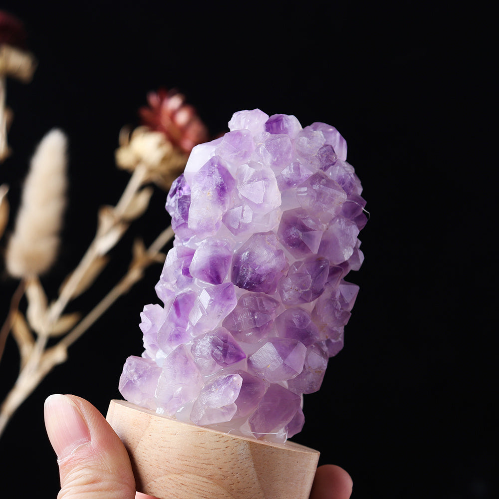 Natural Amethyst Crystal Wishing Lamp with USB