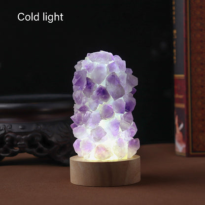 Natural Amethyst Crystal Wishing Lamp with USB