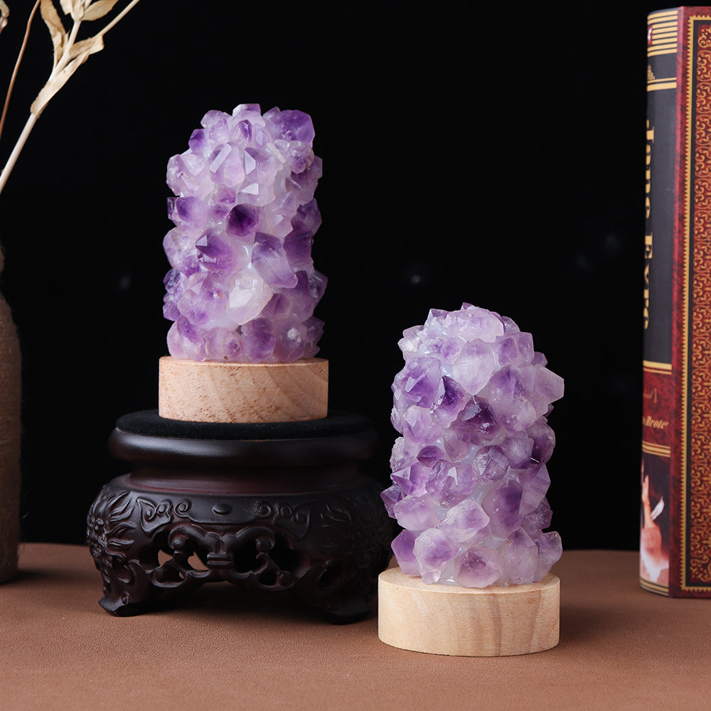 Natural Amethyst Crystal Wishing Lamp with USB