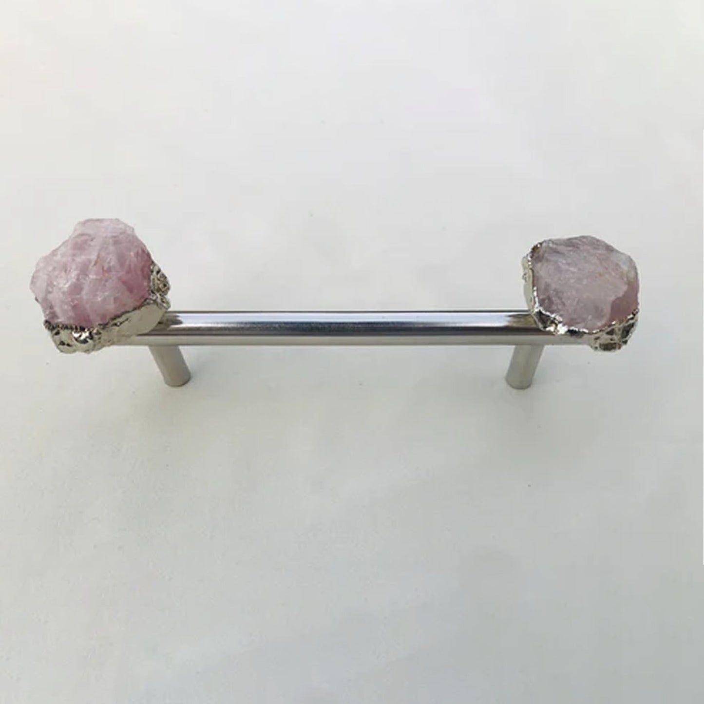 Set of 4 - Cabinet/Door/Drawer/Kitchen Handle and Pull - Rose Quartz/Agate stainless steel handles-0