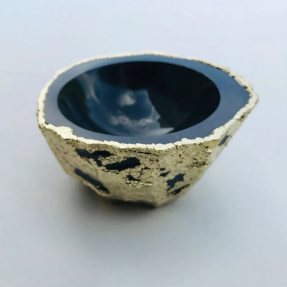 Black Agate Geode Nut/trinket/Jewellery Bowl-1