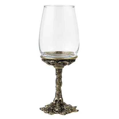 Set of 2/Set of 4 - Gothic Skull & Roses Wine Glasses
