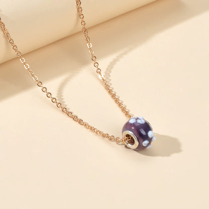 Traditional Ethnic Jewellery Gold Chain Purple Green Enamel Round Charm Necklace
