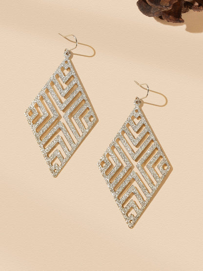 Stylish Cutout Geometric Pendant Earrings Contemporary Hollow Modern Jewellery