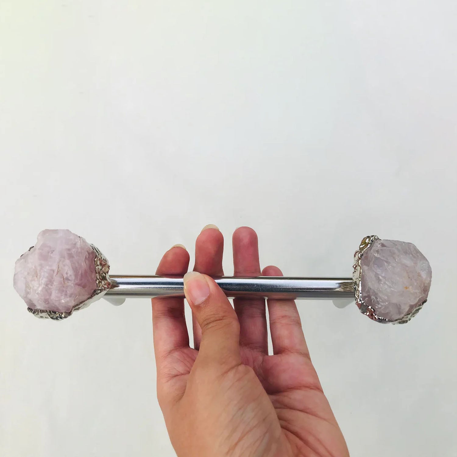 Set of 4 - Cabinet/Door/Drawer/Kitchen Handle and Pull - Rose Quartz/Agate stainless steel handles-2