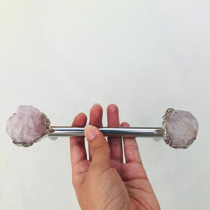 Set of 4 - Cabinet/Door/Drawer/Kitchen Handle and Pull - Rose Quartz/Agate stainless steel handles-2