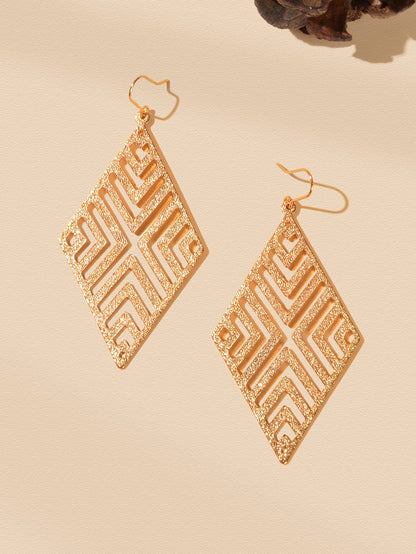 Stylish Cutout Geometric Pendant Earrings Contemporary Hollow Modern Jewellery