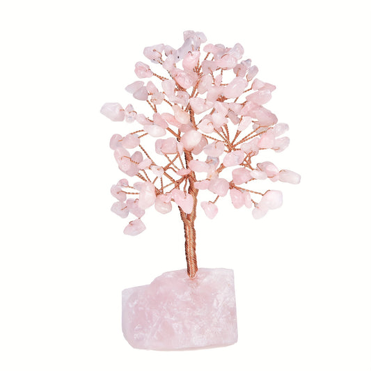 Pink Rose Quartz Crystal Tree