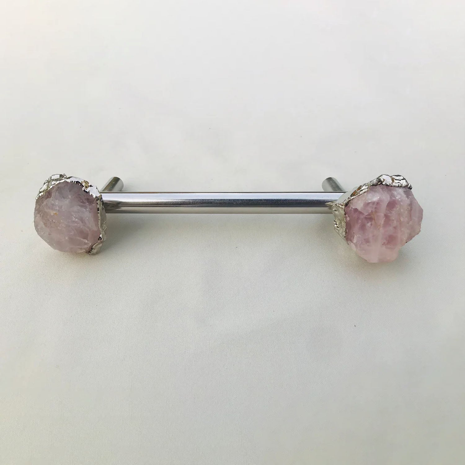 Set of 4 - Cabinet/Door/Drawer/Kitchen Handle and Pull - Rose Quartz/Agate stainless steel handles-4