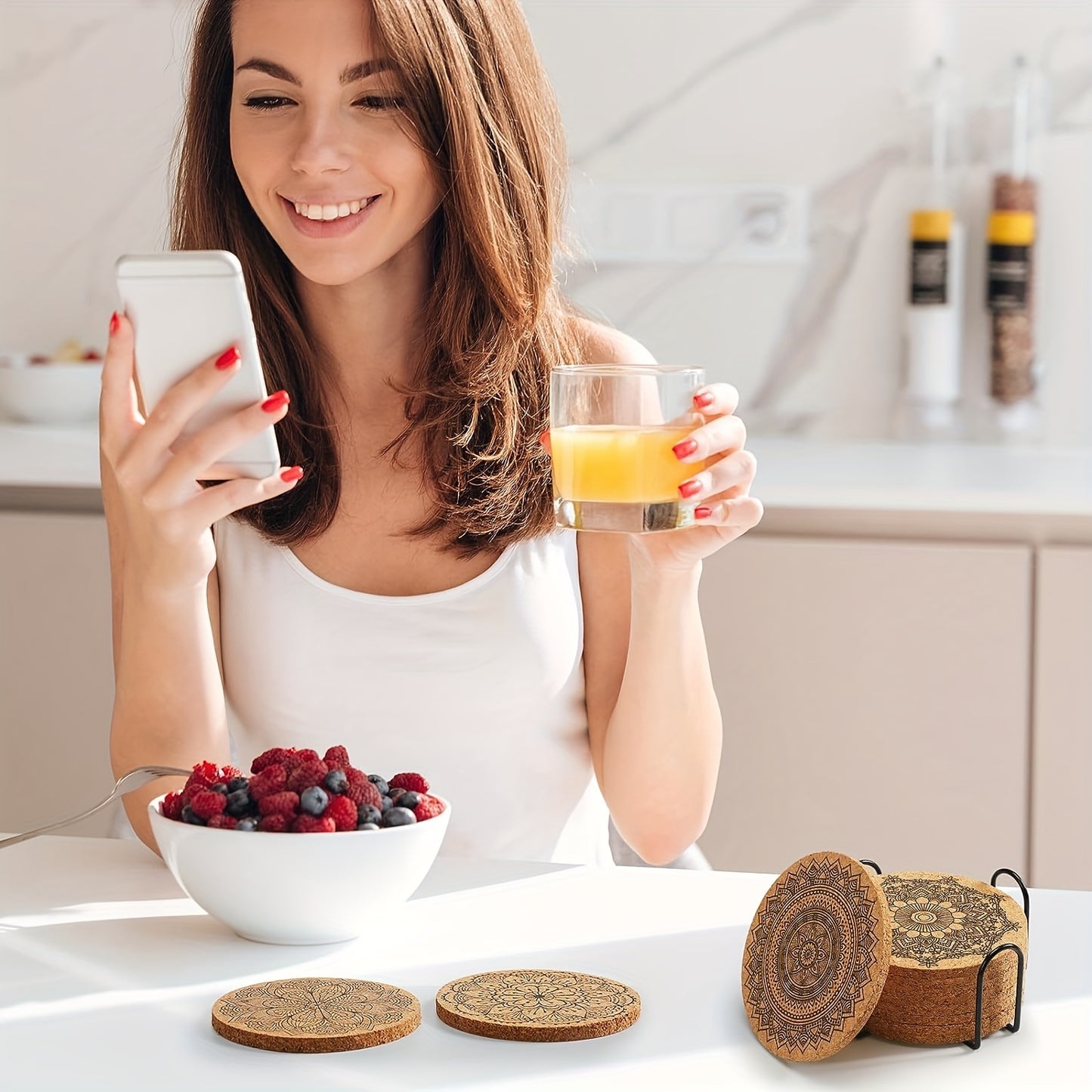 Premium Cork Coasters (8 pieces)