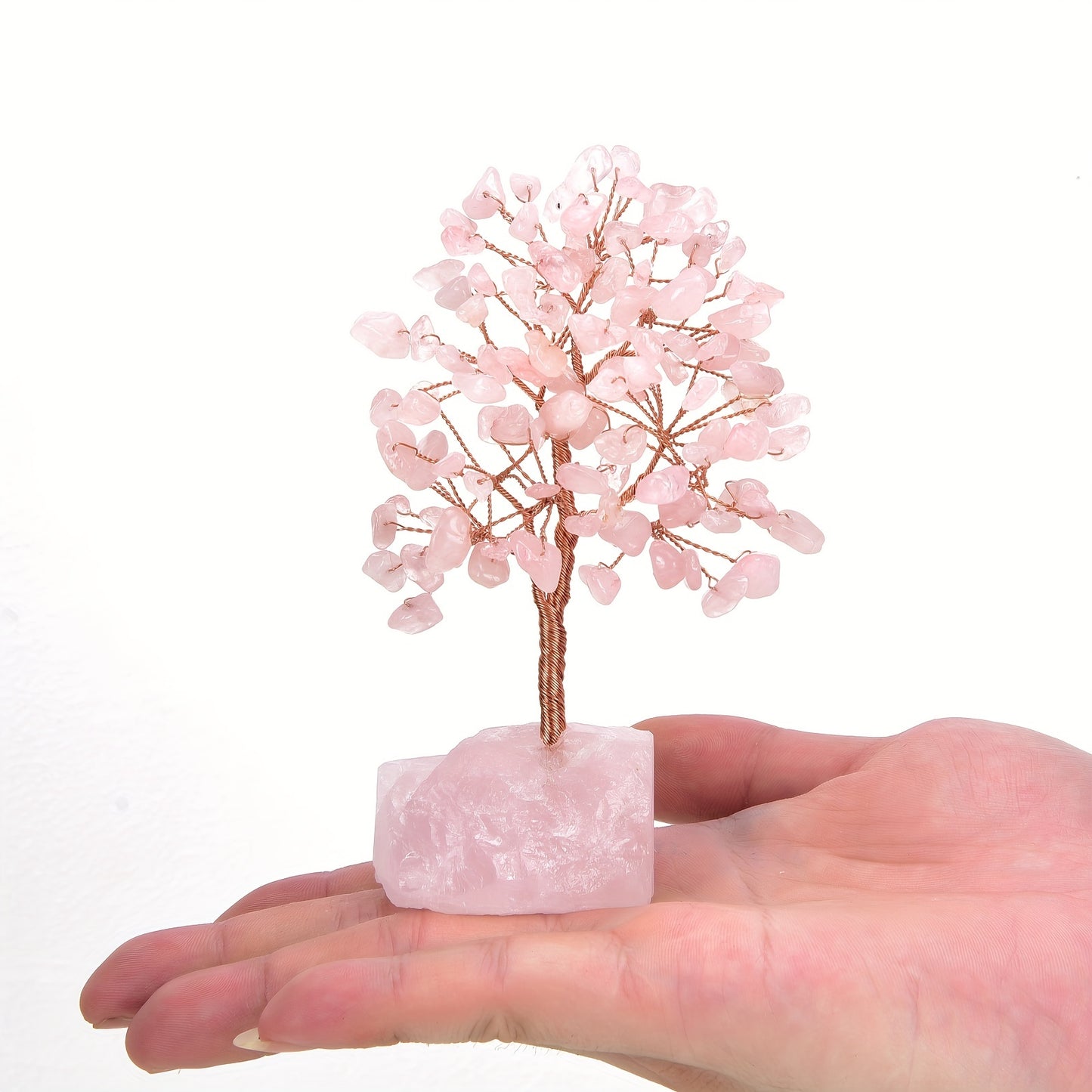Pink Rose Quartz Crystal Tree