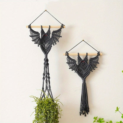 Bohemian Handmade Woven Tapestry - Plant Mesh Pocket