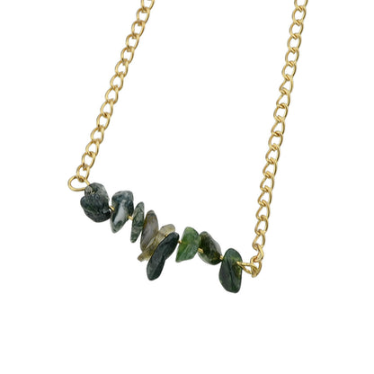 Bohemian Jewelry Gold Chain Irregular Stone Decor Holiday Choker Necklace Collar