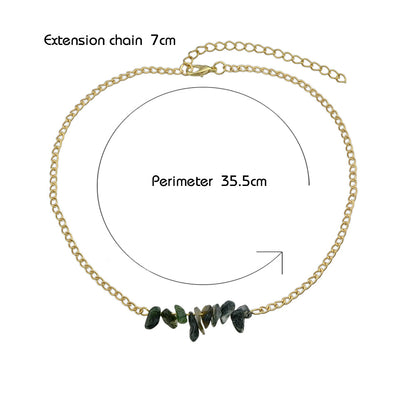 Bohemian Jewelry Gold Chain Irregular Stone Decor Holiday Choker Necklace Collar