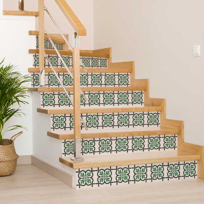 Bathroom peel and stick Green flower look tile stickers Model - B103-3