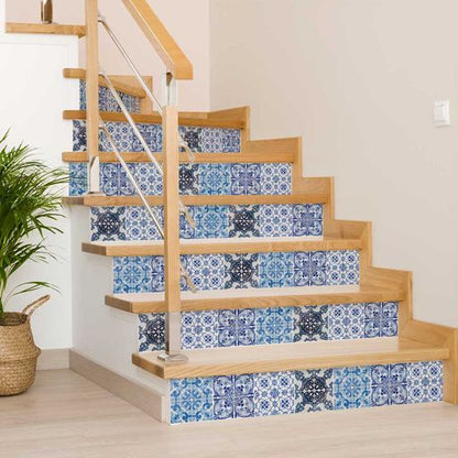 Multiple shapes designs for Blue backsplash bathroom decoration Tile Stickers Model - C3-3
