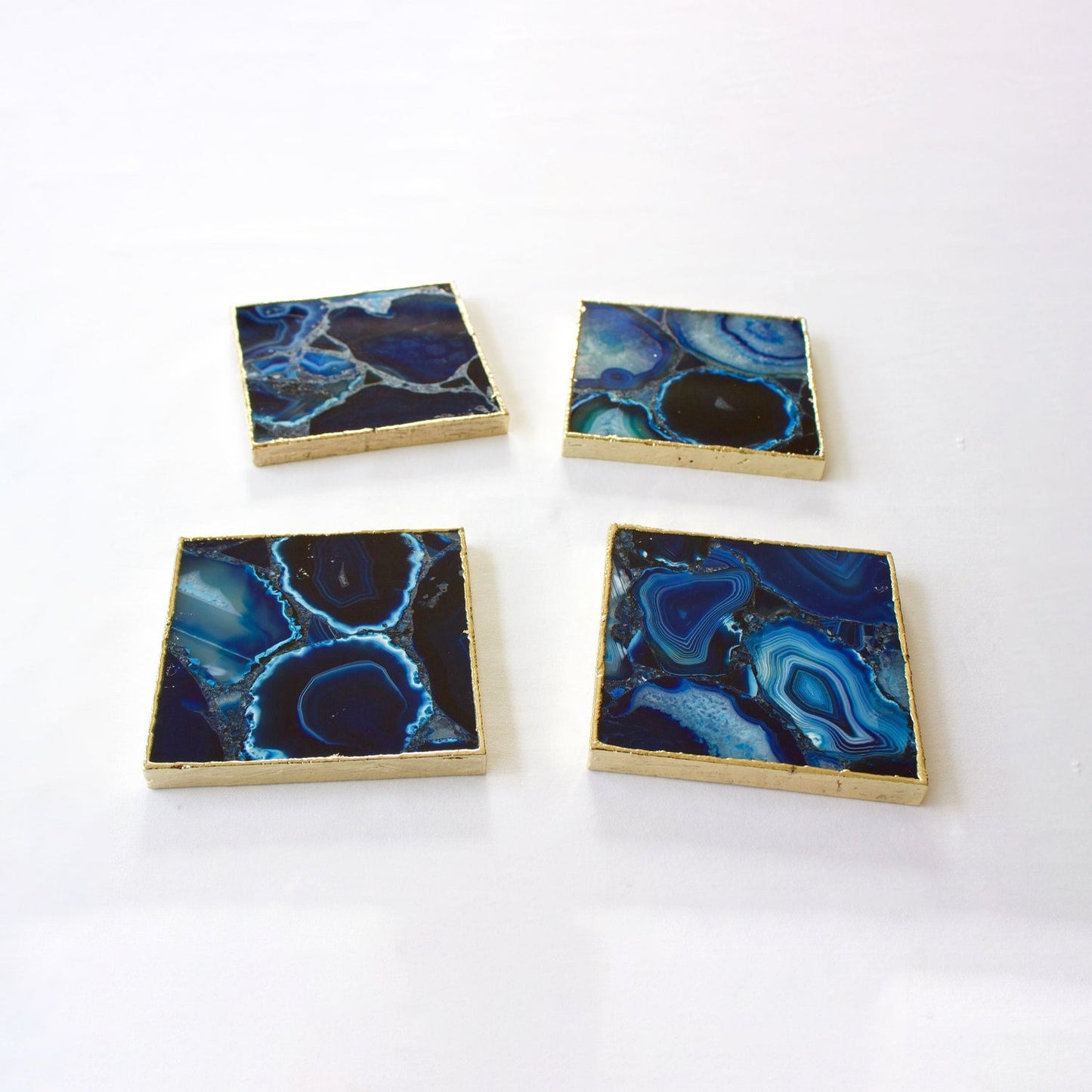 Blue Agate - Set of 4 Large Square Coasters | Personalised Momentos-0