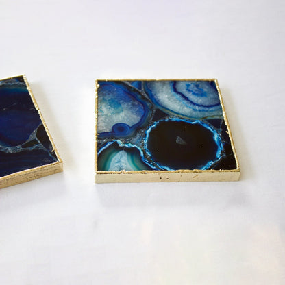 Blue Agate - Set of 4 Large Square Coasters | Personalised Momentos-2