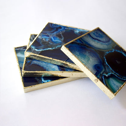 Blue Agate - Set of 4 Large Square Coasters | Personalised Momentos-3