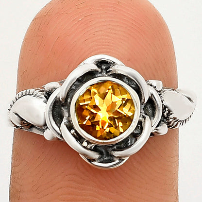 Boho Flower Design Natural Gemstone Ring Solid 925 Sterling Silver