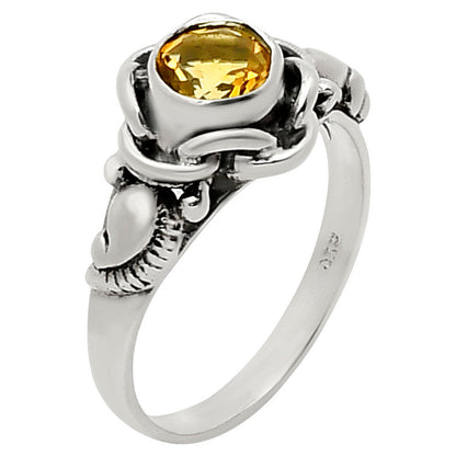 Boho Flower Design Natural Gemstone Ring Solid 925 Sterling Silver