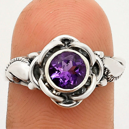 Boho Flower Design Natural Gemstone Ring Solid 925 Sterling Silver