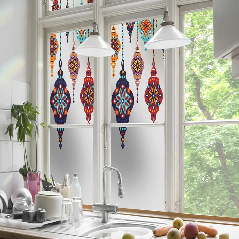 Vintage Retro Pendant Lamp with Thematic Wall Sticker