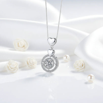 1CT S925 Fine Jewelry Diamond & Moissanite Necklace Pendant