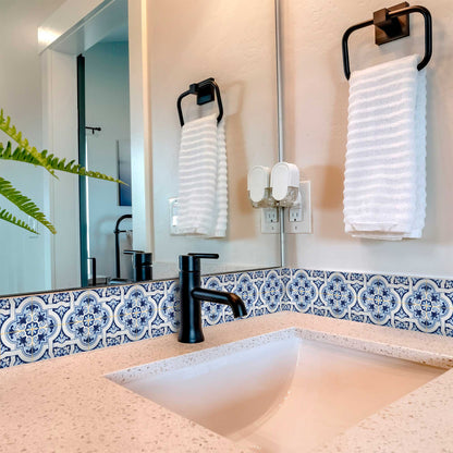 Blue and White backsplash Home Décor Peel and Stick Tile Stickers Model - H20-2