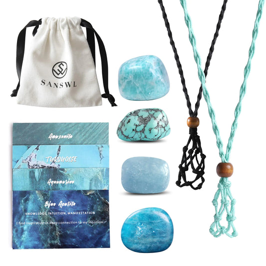 Handmade 7 Chakra Healing Boho Crystal Necklace Set