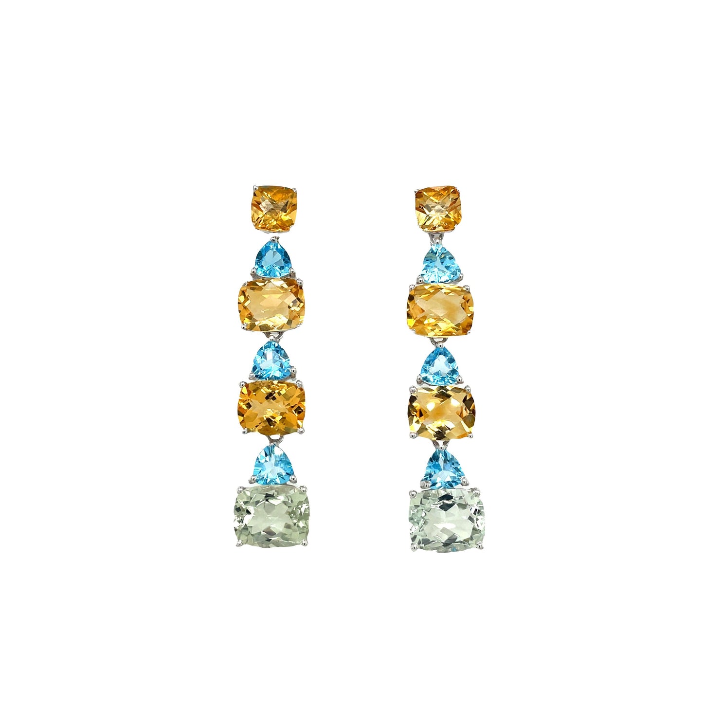 Lemon Topaz / Multi Colour Earring in .925 Sterling Silver - KST 54596