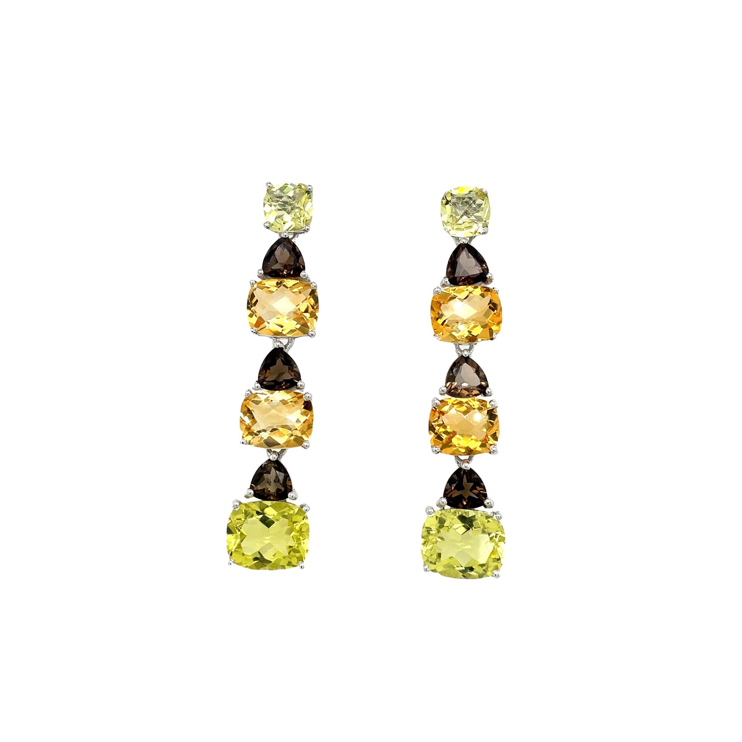 Lemon Topaz / Multi Colour Earring in .925 Sterling Silver - KST 54596
