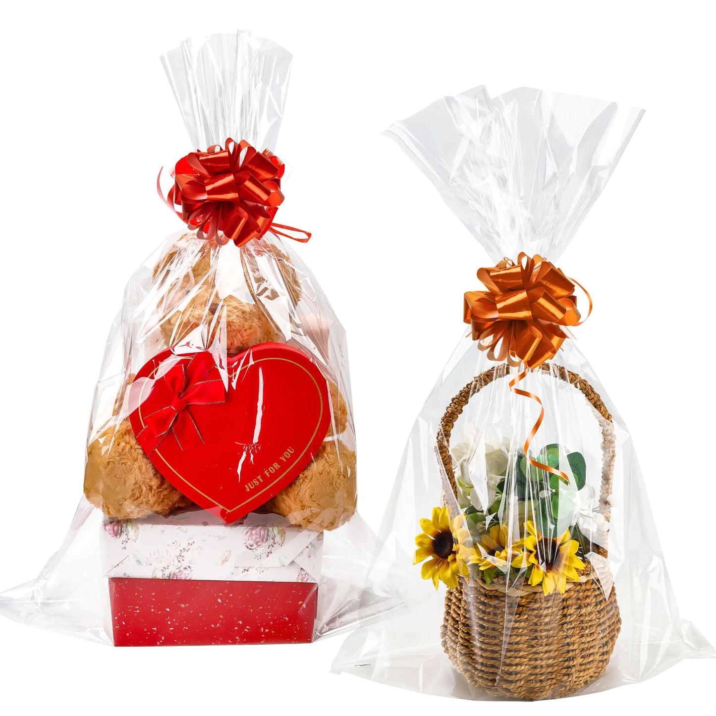 Clear Gift Basket Wrap Bags – 20 Pack