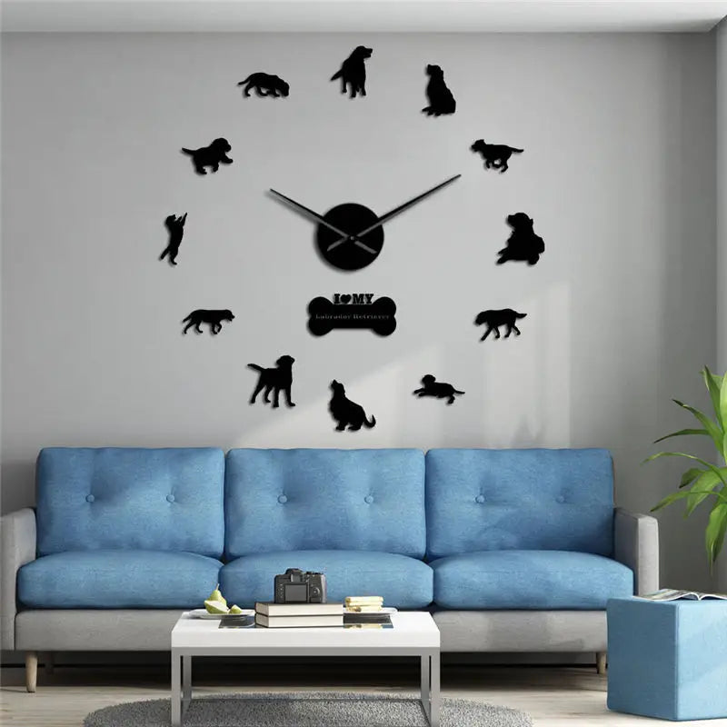 Frameless DIY Mute Wall Clock for Home Decoration