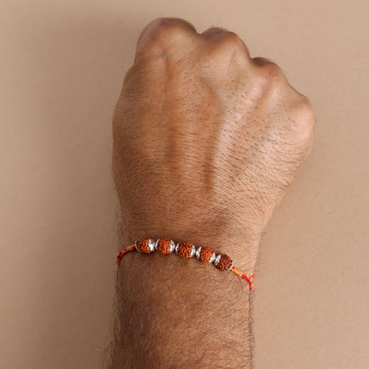 Rudraksha Silver Rakhi