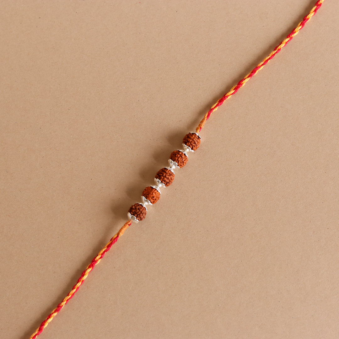 Rudraksha Silver Rakhi