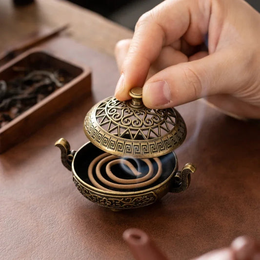 Vintage Alloy Tripod Incense Burner