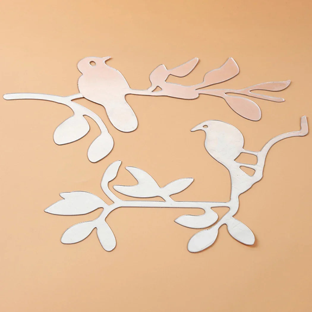 3D Mirrors Birds Branch Wall Stickers