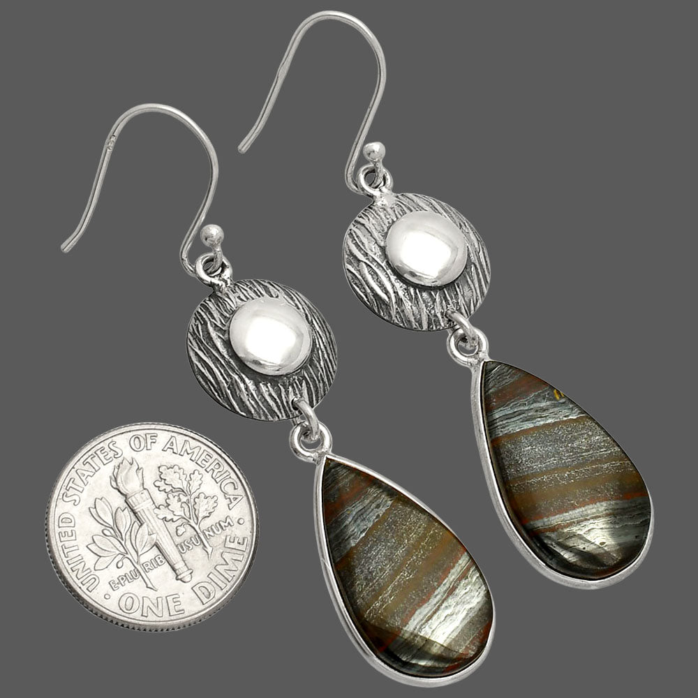 Natural Iron Tiger Eye Earrings E-1077 SDE84291-2