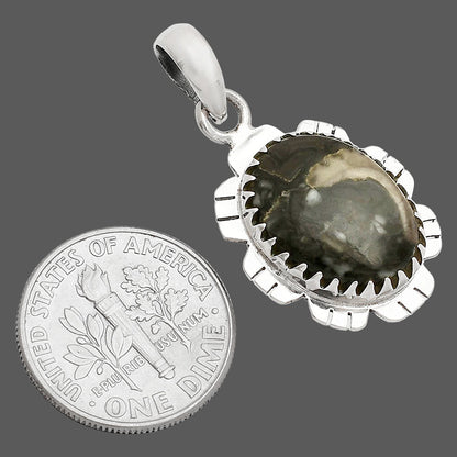 Natural Mexican Cabbing Fossil Pendant P-1347 SDP148589-2