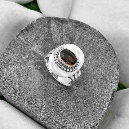 Natural Smoky Quartz - Brazil Ring size-7 R-1458 SDR202838-1