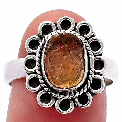 Natural Yellow Scapolite Rough Ring size-8.5 R-1256 SDR224323-0